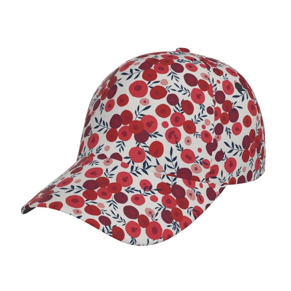 Naloa Original Classic Low Profile Hat Men Women Baseball Cap Dad Hat Adjustable Unconstructed Red Hawthorn Print Cap