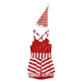 thumbnail image 3 of TiaoBug Kids Girls Sequins Sleeveless Ballet Dance Leotard Christmas Candy Cane Sriped Costume Red 6, 3 of 6