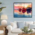 thumbnail image 3 of Stupell Industries Traditional Red & Blue Boats at Sunset Black Framed Giclee Art, 30 x 24, by Franklyn Gregory, 3 of 8