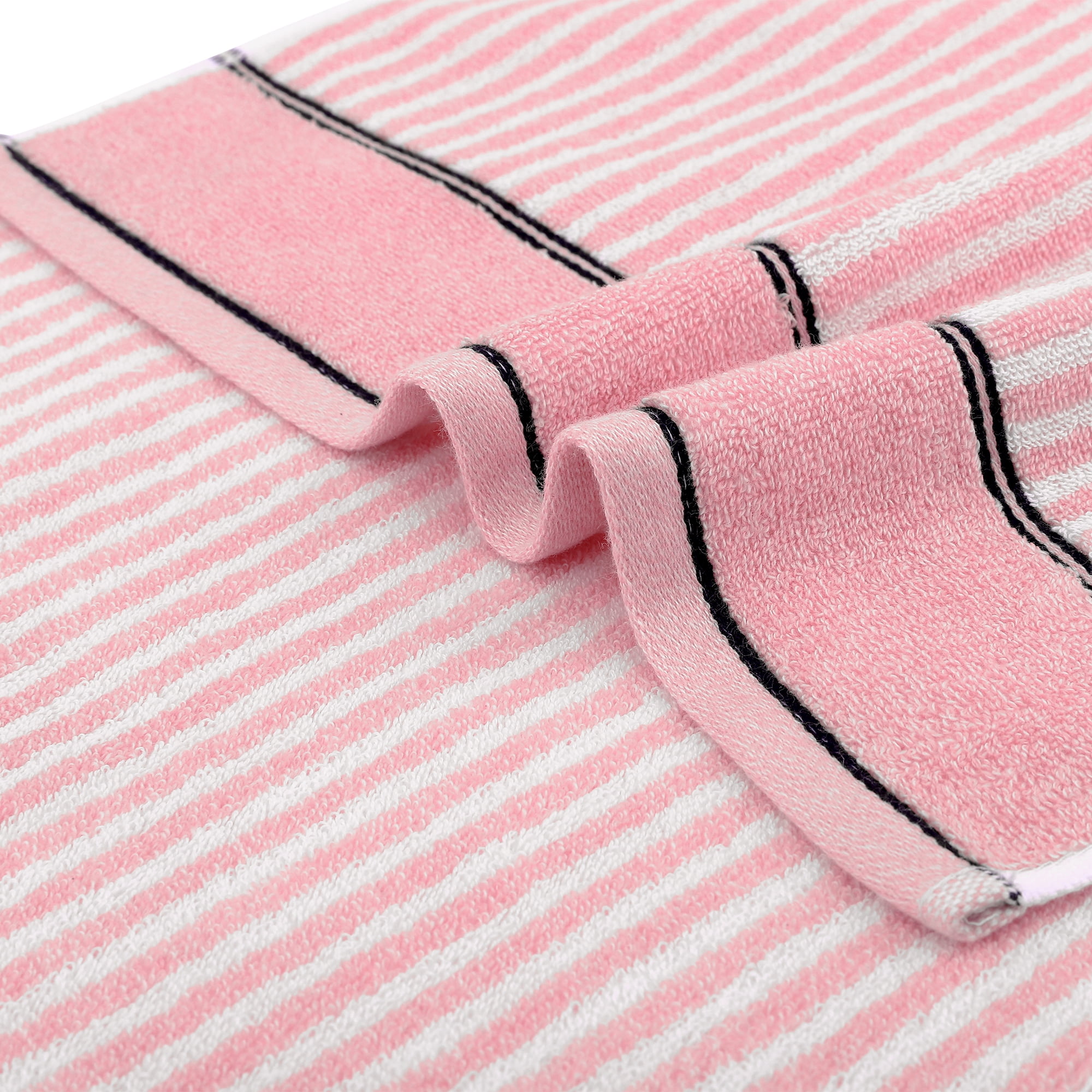 Unique Bargains 13 x 29 Inch Striped Cotton Bathroom Hand Towels Grey 4-Piece