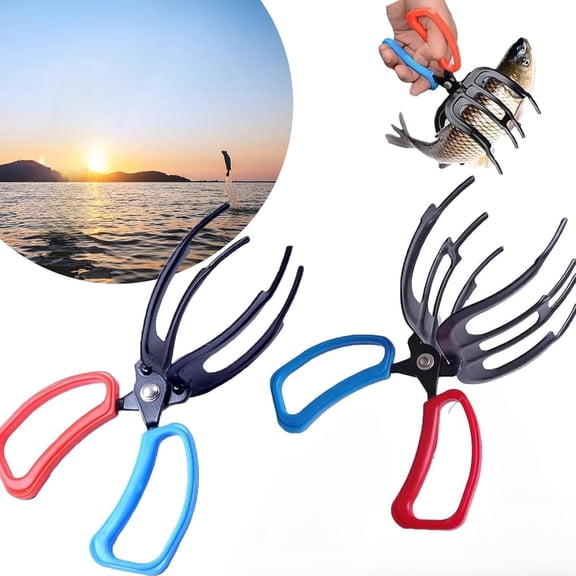 2-Pack Fishing Pliers Gripper: 2/3 Claw Fish Grip Tool with Three-Toothed Metal Clamp for Freshwater Fish Control and Tackle Holding