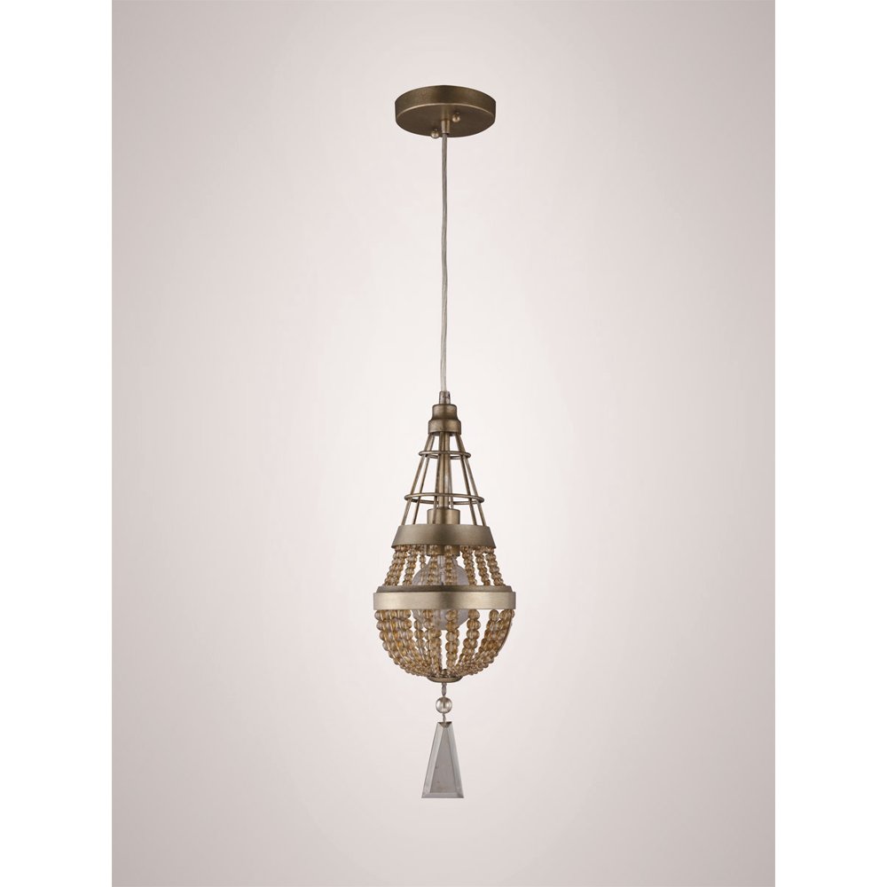 Mini Pendants 1 Light Fixtures With Soft Gold with Champagne Crystal