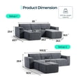 thumbnail image 2 of LINSY HOME Oversized Modular Sectional Sofa, L-Shaped Cloud Sofa Couch with Corduroy Fabric, 3 Seat Sponge Sofa for Living Room, No Assembly Required, Blue Gray, 2 of 8