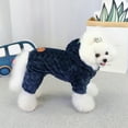 thumbnail image 6 of Aosijia Dog Pajamas 4-Legs Plush Jumpsuit Pet Thicken Coat Hoodie Winter Warm Puppy Clothes Blue M, 6 of 11