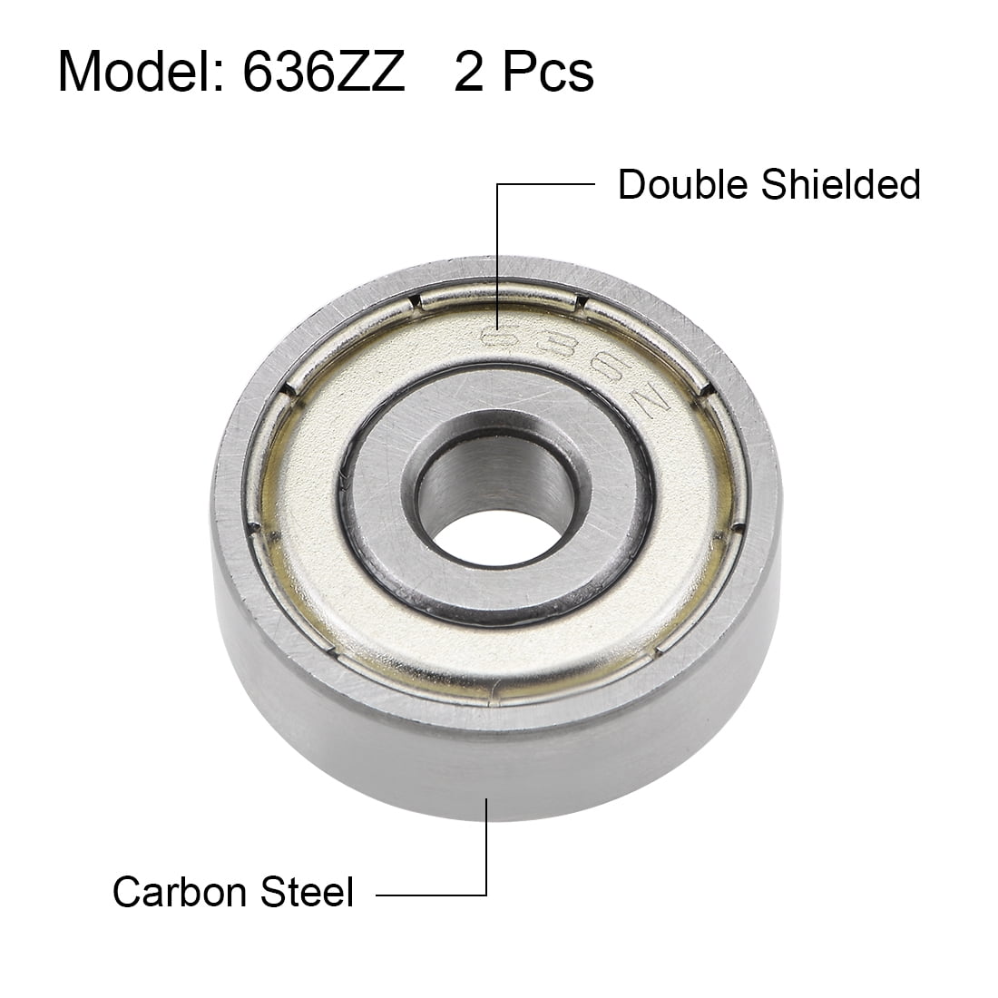 Unique Bargains 5pcs 636ZZ Deep Groove Double Shielded Ball Bearings Z2 0.24"x0.87"x0.28"