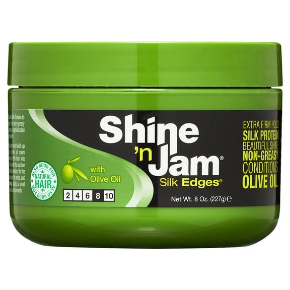 Ampro Shine-n-Jam Edges, Hair Styling Gel, 8 oz., Moisturizing, Unisex
