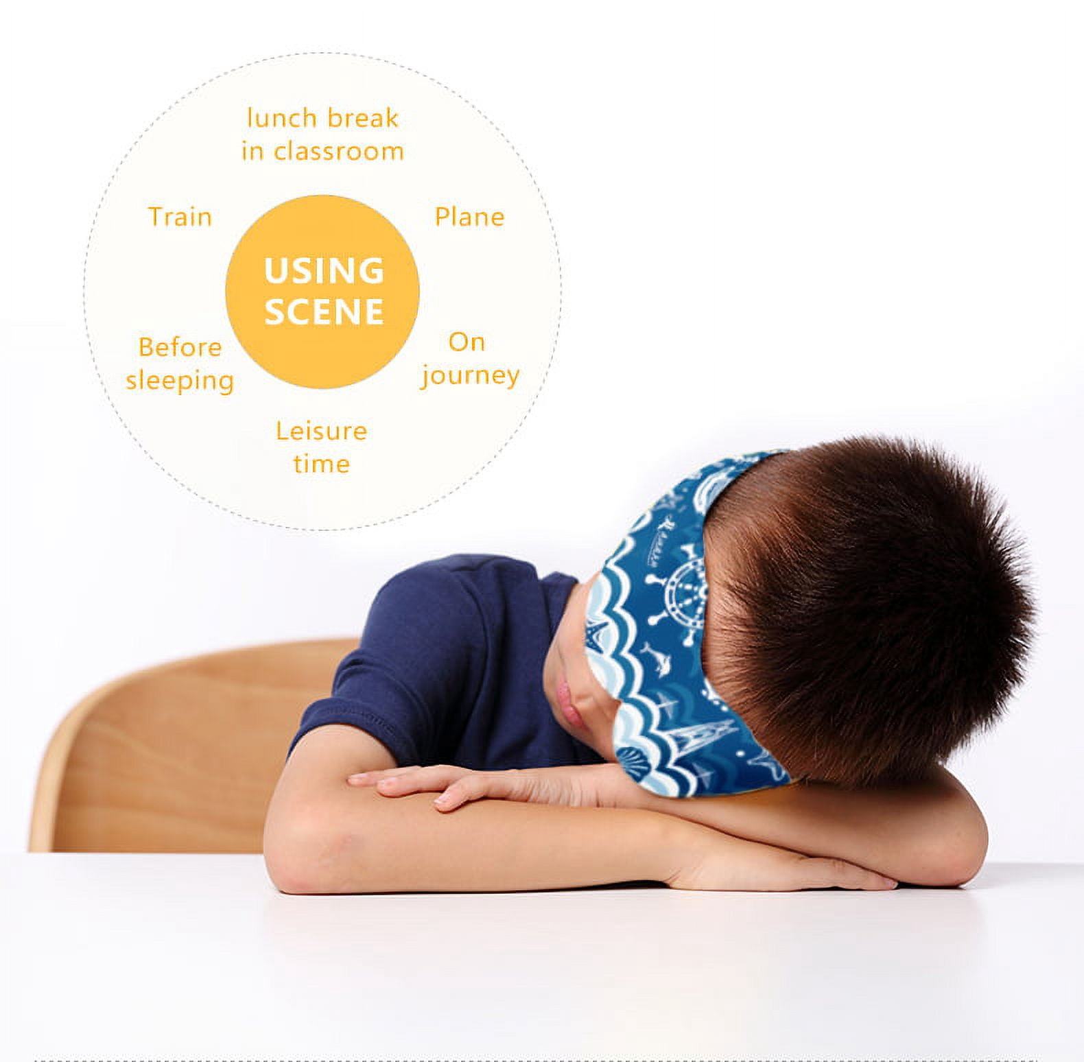 3D Sleep Mask Skinsoft with Adjustable Strap Blackout Travel Nap Blindfold Eyeshade(Children)