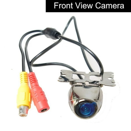 Viewing Images - Car Front Camera, Stainless Waterproof Chrome Silver Metal Shell with 6M 20FT Wiring Cables