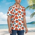 thumbnail image 5 of Xecao Hand Drawn Tomatoes print Hawaiian shirt - a stylish short-sleeve button-down for men, perfect for casual beach and tropical outings., 5 of 9