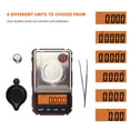 thumbnail image 4 of TSC01735 Precision Electronic Jewelry Scale, 50g Capacity with 0.001g Accuracy, ABS & Stainless Steel Construction, LCD Backlit Display, Portable Pocket Design, Includes 50g Weight, Tray, Tweezers &, 4 of 6