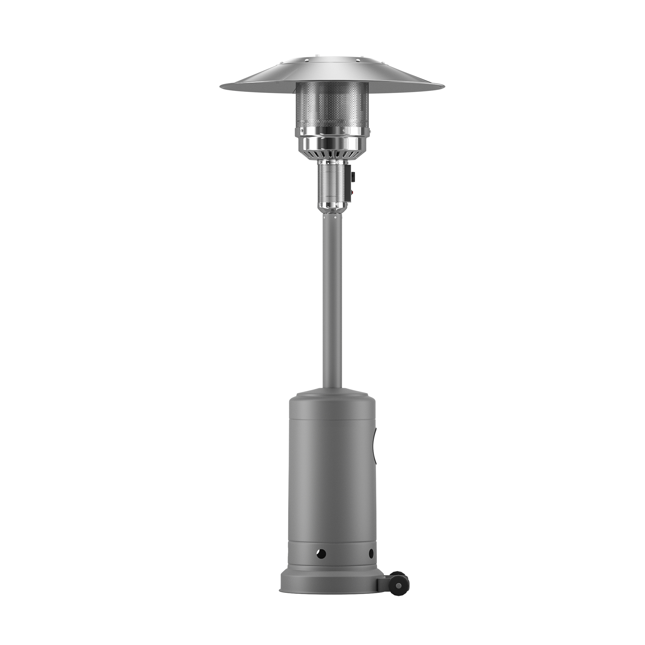 PARIS 47,000 BTU Propane Patio Heater with Wheels for Patio Garden or Restaurant, Gray