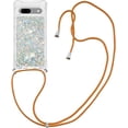 thumbnail image 4 of Long Crossbody Lanyard Clear Case for Google Pixel 7a with Adjustable Neck Strap, Glitter Sparkly Bling Quicksand Phone Cover Cases for Google Pixel 7a QKG Silver, 4 of 14
