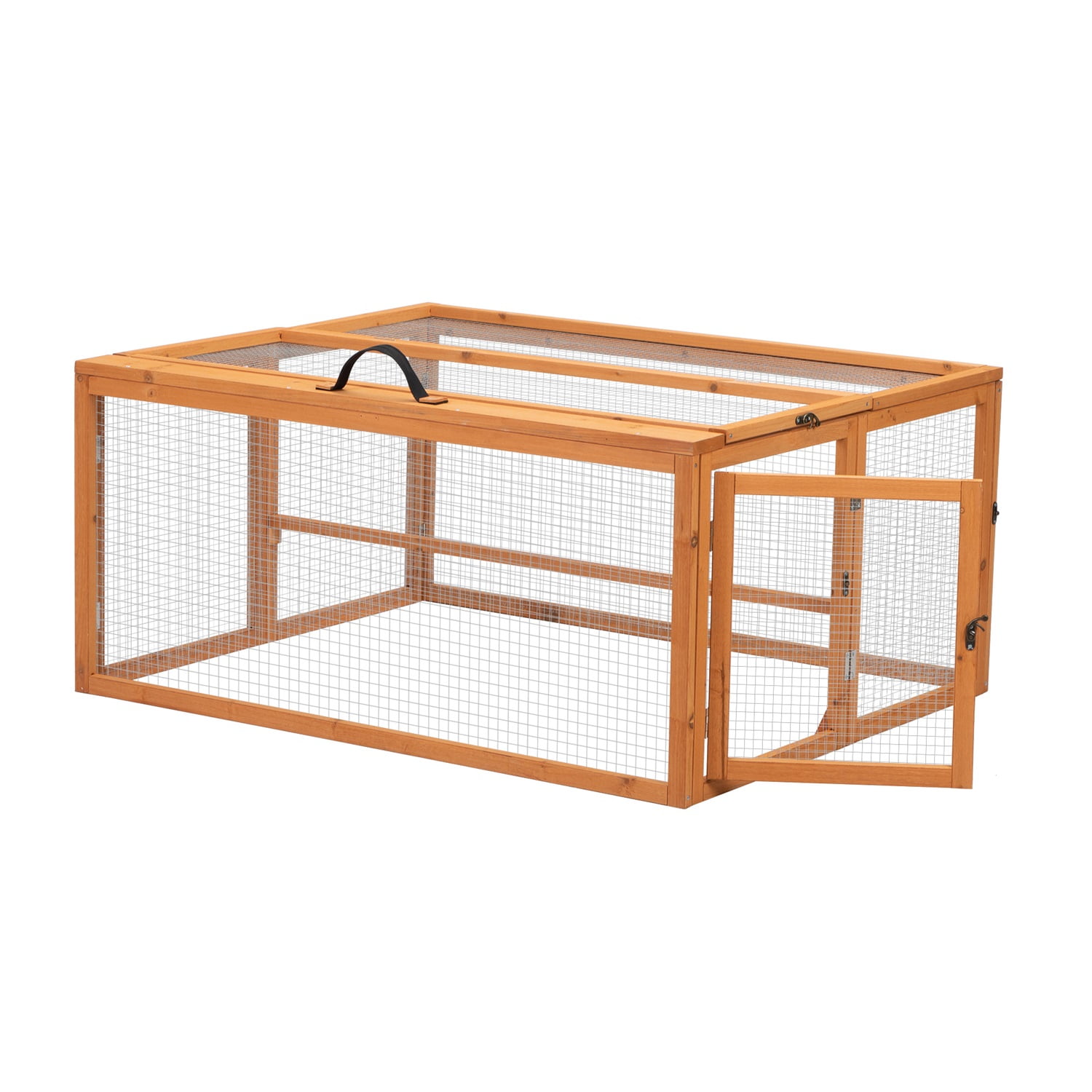Pefilos 45 Inch Wood Folding Rabbit Hutch, Collapsible Guinea Chick Run, Outdoor Bunny Cage, Portable, Orange Pefilos 45 Inch Wood Folding Rabbit Hutch, Collapsible Guinea Chick Run, Outdoor Bunny Cage, Portable, Orange