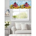 thumbnail image 5 of Curtain Valance for Windows, Farm Yellow Sunflower Leaves Kitchen Valances Rod Pocket Short Curtains, Farmhouse Barn Stars Window Valance for Bedroom Bathroom Living room 54x18in, 5 of 9
