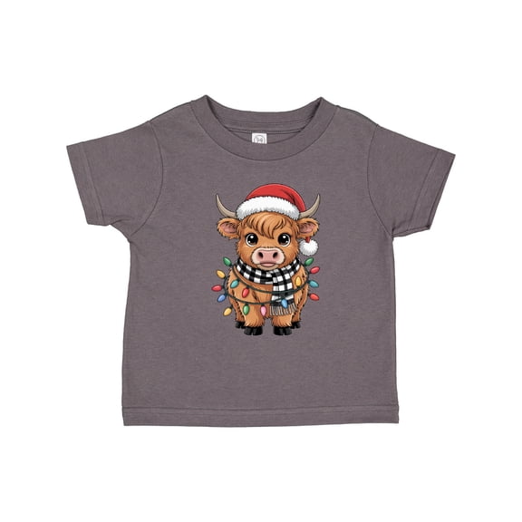 Inktastic Christmas Lights Highland Cow Boys or Girls Toddler T-Shirt