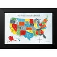 thumbnail image 2 of Zaman, Farida 14x11 Black Modern Framed Museum Art Print Titled - US Map, 2 of 5