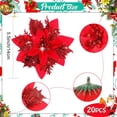 thumbnail image 2 of 20 piezas de decoración de Navidad, flor de Navidad artificial, guirnalda de árbol de Navidad con purpurina, colgantes de flores artificiales, para árbol de Navidad de fiesta, corona, decoraciones de fiesta de boda, rojo oso de fresa Electrónica, 2 of 5