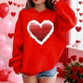 thumbnail image 4 of Girls Red Heart Hoodie, Oversized Watercolor Print Pullover, Valentine's Day Gift Kids Cute Graphic Sweatshirt for Girls,Size 3 T, 4 of 8