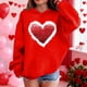 thumbnail image 3 of Sudadera con capucha y estampado de corazón de San Valentín, sudadera de manga larga para niños y niñas, chaqueta para niñas de talla mediana y grande., 3 of 7