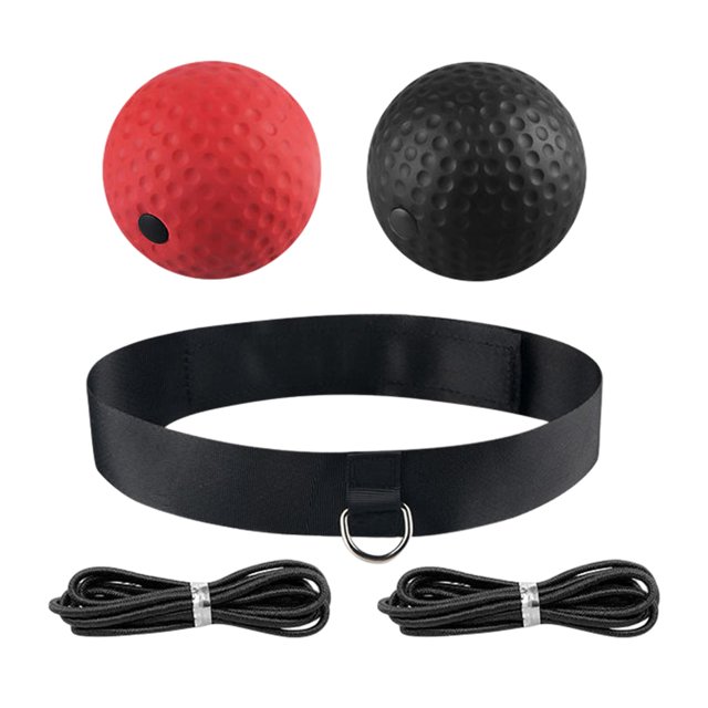 jinwen Bandeau de Balle de Boxe Pratique de Punch Balle de Boxe Réactive Balles Rouge et Noir