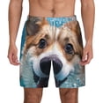 thumbnail image 2 of Picia Sea Swimming Corgi pattern Mens Swim Trunks with Compression Liner Stretch Beach Shorts Quick Dry with Zipper Pockets No-Chafing Board Shorts-XX-Large, 2 of 9
