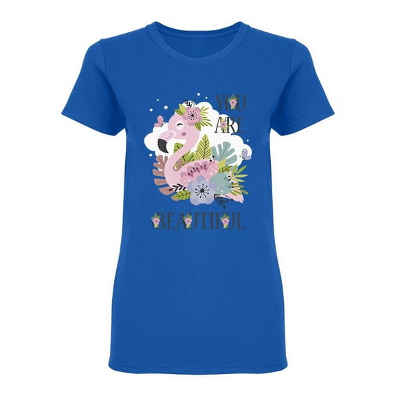 Poster With Beautiful Flamingo Shaped T-Shirt Women -Image by Shutterstock, Female XX-Large