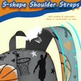 thumbnail image 5 of Basketball and Star Gray Pattern 17" School Backpacks for Teens,Waterproof Oxford Fabric,S-Shape Padded Straps for School,Travel,Hiking,Camping, 5 of 6