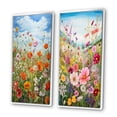 thumbnail image 3 of Designart "Mountain Spring Celebration of Wildflowers I" Wildflowers Framed Wall Art Set Of 2 - Traditional Green Frame Gallery Set For Office Decor, 3 of 6