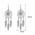 thumbnail image 5 of Grofry 6 Pair Women Hook Earrings Hollow Out Feather Round Shape Retro Bohemian Style Beads Stainless Alloy Ear Decoration Jewelry Long Hanging Earrings Dangle Earrings, 5 of 7