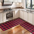 thumbnail image 3 of Kitchen Rugs Sets Of 2,Red Black Plaid Checkered Pattern Anti Fatigue Kitchen Mat Rugs Non Slip Washable,Decorative Kitchen Floor Mats for Kitchen,Sink,Laundry,17"x47"+17"x47", 3 of 5
