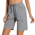thumbnail image 4 of WTOBBY Women's Casual Hiking Shorts with Secure Side Pockets, Breathable Fabric for Summer Activities, Perfect for Walking, Camping, and Everyday Outdoor Use - Versatile and Stylish,Gray XL, 4 of 5