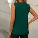 thumbnail image 3 of Top sin mangas de cuello redondo liso de verano para mujer - Corte holgado, mezcla de poliéster - Camiseta sin mangas informal para el día a día, 3 of 5