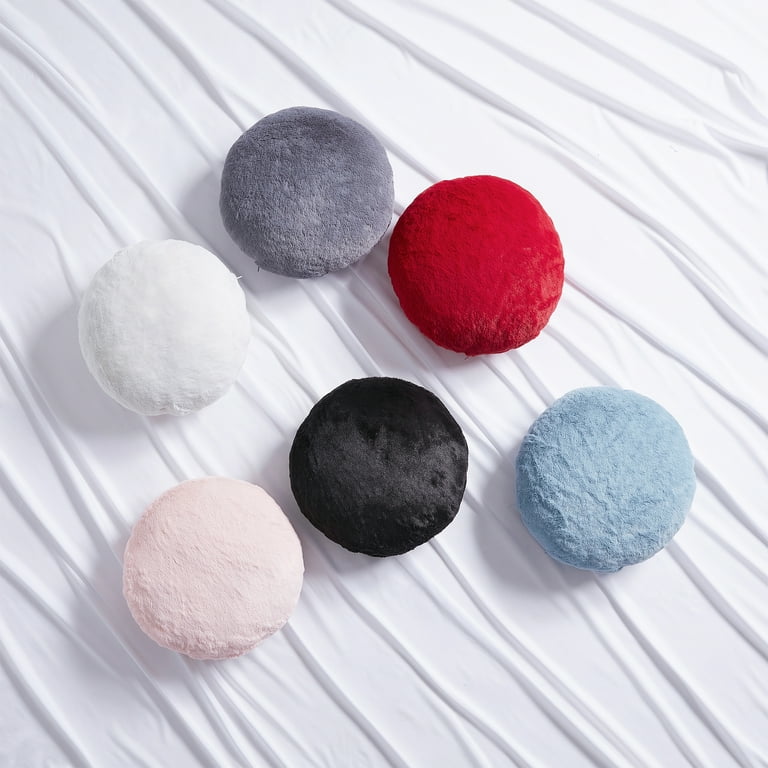 Mainstays Decorative Fur Round Pillow, 16