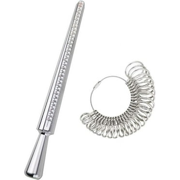 Professional Ring Sizer Gauge & Mandrel Kit – Metal Finger Measuring ...