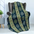 thumbnail image 4 of Eastern Soft Flannel Fleece Throw Blanket, Bohemian Motifs Vertical Borders Moroccan Ottoman Cultures Inspired, Cozy Plush for Indoor and Outdoor Use, 50" x 60", Multicolor, by Ambesonne, 4 of 5