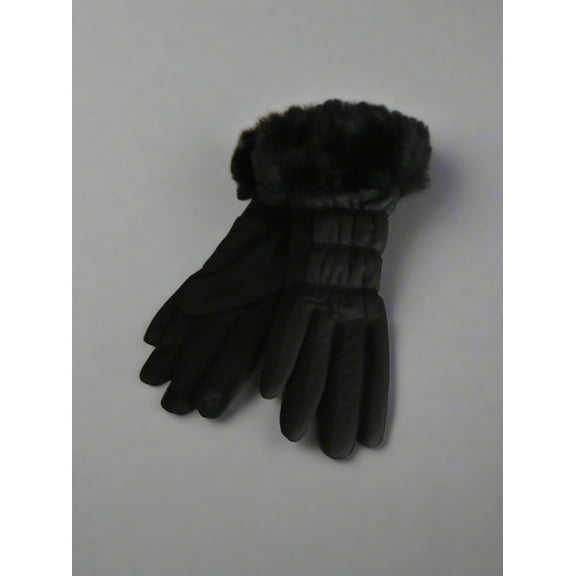 Ladies black Gloves with Fuzzy wrists