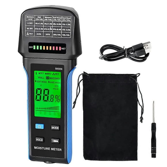 Wall Moisture Meter Auto Alert Rechargeable Moisture Meter 4-in-1 Wood Drywall Moisture Tester , 0-