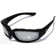 thumbnail image 1 of Night Driving Riding Padded Motorcycle Glasses 011 Black Frame with Yellow Lenses (Black - Mirror Lens), 1 of 4