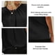 thumbnail image 5 of Camiseta de manga corta para mujer, cuello redondo plisado, tipo suelto, camiseta informal para uso de verano, negro, XXL, 5 of 6