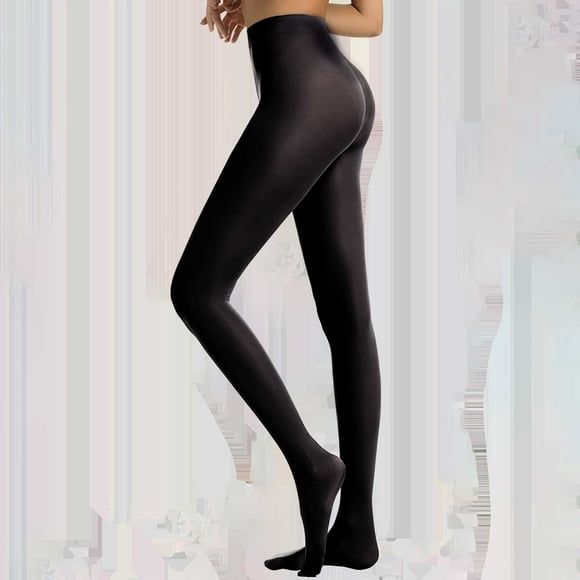 Bunenne Knee High Socks for Women Thigh High Stockings for Women Semi Opaque Girls Leggings Solid Color Footed Pantyhose Tights Compression Stockings Plus Size Thigh High Stockings Black XL