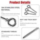 thumbnail image 3 of 12 Pcs Eye Bolts | M6 X 60mm Eye Screw | M6 Lifting Eyes| Eye Screw 316 Stainless Steel | Screw Hooks M6 Eye Screw-QJWL, 3 of 5