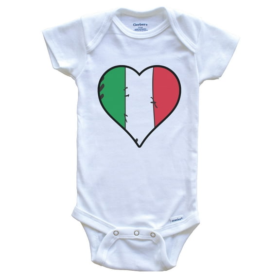 Italy Heart Italian Flag Baby Bodysuit