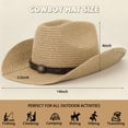 thumbnail image 4 of KOITHOT Women Sun Hat Summer Cowboy Straw Hat for Women Foldable with Adjustable Strap, Khaki, 4 of 8