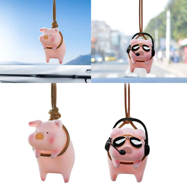 2 pieces Cute Swing Car Pendant Auto Rearview Mirror Pendants Car Hanging Interior Rearview Decoration Art Decor Supplies Sculpture Birthday Cola colgante de coche