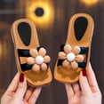 thumbnail image 2 of JUMEYU Kids Slide Sandals Girl's Sandals Glitter Flat Sandals Summer Beach Vacation Sandal Slipper shoes Size 9.5(Brown,9.5 Toddler), 2 of 6
