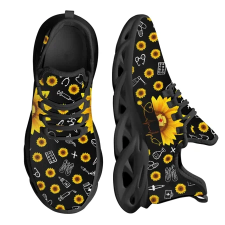 

Nurse with Sunflower Summer Sneakers Designer Shoes Breathable Flats for Teens Footwear Women босоножки женские