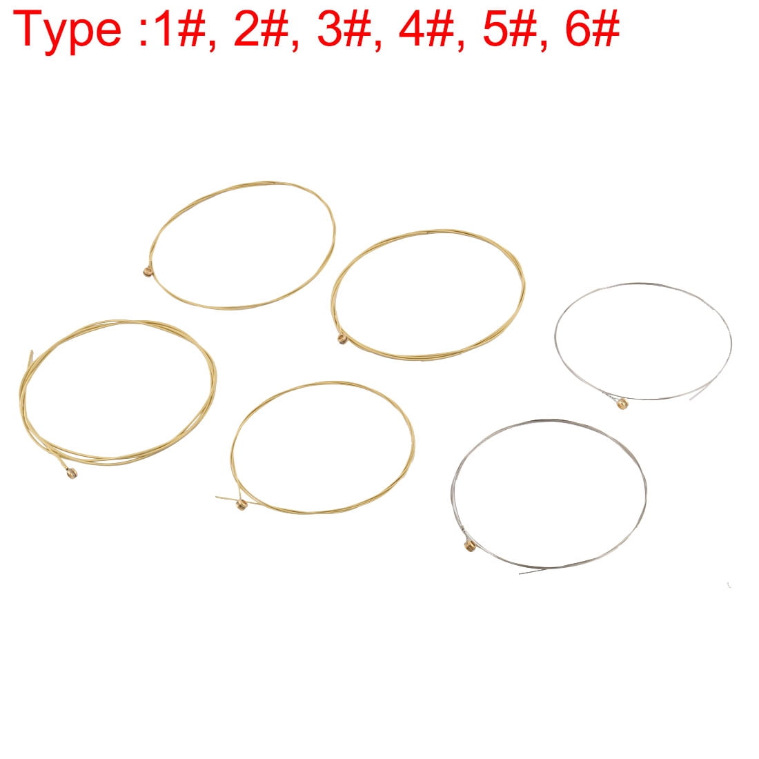 Unique Bargains 6 Pcs Steel Strings Replacement New for Beginner Acoustic Guitar