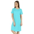 thumbnail image 4 of Inkmeso Solid Casual Summer T-Shirt Dress For WoMen's Loose Fit Short Sleeve Tunic Sleep Dress, 4 of 7