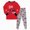 G821-Red, variant on HFHAPW Toddler Girl Boys Pajamas Set Kids PJs Fall Winter Sleepwear 2 Piece Long Sleeve Top and Pants Jammies