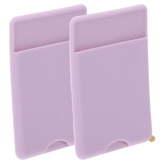 FENGGUIQU 2Pcs Mobile Phone Wallet in Lavender Silicone with Adhesive Back for Easy Installation